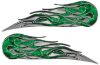 
	Twin Flame Motorcycle Tank Decal in Green Inferno Flames
