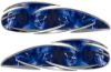Custom Motorcycle Tank Decals with blue evil skulls
