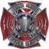 
	Personalized Fire Fighter Maltese Cross Decal with Flames and Star of Life with Confederate Rebel Flag
