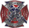 
	Fire Captain Maltese Cross with Flames Fire Fighter Decal with Rebel Confederate Flag
