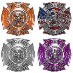 Firefighter Decals with Flames and Fire Scramble