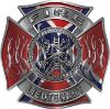 
	Fire Lieutenant Maltese Cross with Flames Fire Fighter Decal with Confederate Rebel Flag
