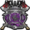 
	Fire Fighter Captain Maltese Cross Flaming Axe Decal Reflective in Inferno Purple Flames
