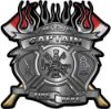 
	Fire Fighter Captain Maltese Cross Flaming Axe Decal Reflective in Silver
