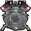 
	Fire Fighter Chief Maltese Cross Flaming Axe Decal Reflective in Diamond Plate
