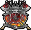 
	Fire Fighter Chief Maltese Cross Flaming Axe Decal Reflective in Real Fire

