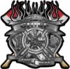 
	Fire Fighter Chief Maltese Cross Flaming Axe Decal Reflective in Inferno Gray Flames
