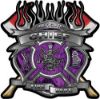 
	Fire Fighter Chief Maltese Cross Flaming Axe Decal Reflective in Inferno Purple Flames
