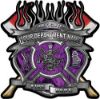 
	Fire Fighter Custom Maltese Cross Flaming Axe Decal Reflective in Inferno Purple Flames
