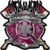 
	Fire Fighter Paramedic Maltese Cross Flaming Axe Decal Reflective in Pink Camo
