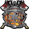 
	Fire Fighter Paramedic Maltese Cross Flaming Axe Decal Reflective in Inferno Flames
