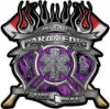 
	Fire Fighter Paramedic Maltese Cross Flaming Axe Decal Reflective in Inferno Purple Flames
