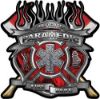 
	Fire Fighter Paramedic Maltese Cross Flaming Axe Decal Reflective in Inferno Red Flames

