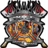 
	Fire Fighter Wife Maltese Cross Flaming Axe Decal Reflective in Inferno Flames
