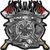 
	Fire Fighter Wife Maltese Cross Flaming Axe Decal Reflective in Inferno Gray Flames

