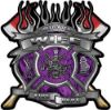 
	Fire Fighter Wife Maltese Cross Flaming Axe Decal Reflective in Inferno Purple Flames
