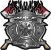 
	Fire Fighter Wife Maltese Cross Flaming Axe Decal Reflective in Silver
