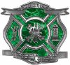 
	The Desire To Serve Firefighter Maltese Cross Reflective Decal in Green Camouflage
