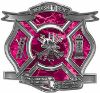 
	The Desire To Serve Firefighter Maltese Cross Reflective Decal in Pink Camouflage
