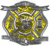 
	The Desire To Serve Firefighter Maltese Cross Reflective Decal in Yellow Camouflage
