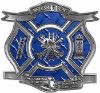 
	The Desire To Serve Firefighter Maltese Cross Reflective Decal in Blue Diamond Plate
