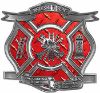 
	The Desire To Serve Firefighter Maltese Cross Reflective Decal in Red Diamond Plate

