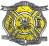 
	The Desire To Serve Firefighter Maltese Cross Reflective Decal in Yellow Diamond Plate
