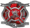 
	The Desire To Serve Firefighter Maltese Cross Reflective Decal with Red Inferno Flames

