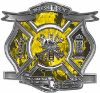 
	The Desire To Serve Firefighter Maltese Cross Reflective Decal with Yellow Inferno Flames
