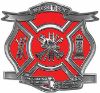 
	The Desire To Serve Firefighter Maltese Cross Reflective Decal in Red
