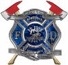 
	The Desire To Serve Twin Fire Axe Firefighter Maltese Cross Reflective Decal in Blue Camouflage

