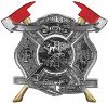 
	The Desire To Serve Twin Fire Axe Firefighter Maltese Cross Reflective Decal in Gray Camouflage
