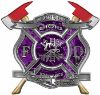 
	The Desire To Serve Twin Fire Axe Firefighter Maltese Cross Reflective Decal in Purple Camouflage

