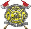 
	The Desire To Serve Twin Fire Axe Firefighter Maltese Cross Reflective Decal in Yellow Diamond Plate
