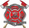 
	The Desire To Serve Twin Fire Axe Firefighter Maltese Cross Reflective Decal in Red
