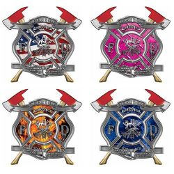 Desire to Serve Twin Axe Firefighter Decals