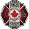 
	Traditional Fire Department Fire Fighter Maltese Cross Sticker / Decal with Canadian Flag
