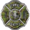 
	Traditional Fire Department Fire Fighter Maltese Cross Sticker / Decal in Camouflage
