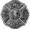 
	Traditional Fire Department Fire Fighter Maltese Cross Sticker / Decal in Gray Camouflage 
