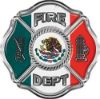 
	Traditional Fire Department Fire Fighter Maltese Cross Sticker / Decal with Mexico Flag
