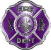 
	Traditional Fire Department Fire Fighter Maltese Cross Sticker / Decal in Purple
