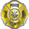 
	Traditional Fire Department Fire Fighter Maltese Cross Sticker / Decal in Yellow
