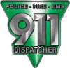
	911 Emergency Dispatcher Police Fire EMS Decal in Green