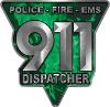 
	911 Emergency Dispatcher Police Fire EMS Decal in Green Inferno