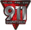 
	911 Emergency Dispatcher Police Fire EMS Decal in Red Inferno