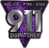 
	911 Emergency Dispatcher Police Fire EMS Decal in Purple