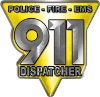
	911 Emergency Dispatcher Police Fire EMS Decal in Yellow