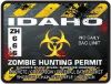 Zombie Hunting Permit Decal Danger Zone Style for Idaho