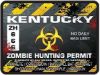 Zombie Hunting Permit Decal Danger Zone Style for Kentucky