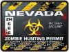 Zombie Hunting Permit Decal Danger Zone Style for Nevada